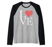 Valentine Love Heart, Cheetah, Leopard, Animal Print Heart Raglan Baseball Tee
