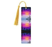 Valentine Paris Eiffel Tower Romantic Couple Carriage Sunset Print Wooden Bookmark Bookmarks with Tassels Book Marks for Reading Hardcover Books Notebooks