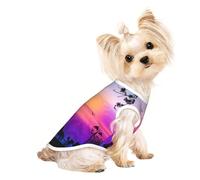 Valentine Paris Eiffel Tower Romantic Couple Carriage Sunset Small Dog Pet Clothes, Breathable Lightweight Soft Vest, Exquisite Personality Appearance.Good Warmth Retention.