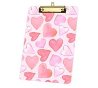 Valentine Pink Heart Acrylic Clipboard with Gold Low Profile Clip Clipboard A4 Decor Office Accessories Gift Clip Board for Teacher Nurses Woman Men Teens Birthdays Valentins Easter