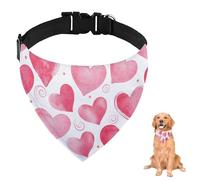 Valentine Pink Heart Dog Bandana With Adjustable Strap D Ring Dog Neckerchief Pet Bibs Triangle Cat Scarves Clothing& Accessories for Dogs Puppy Dogs Cats Decor Machine Washable