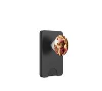 Valentine Pink Leopard Print Highland Cow PopSockets PopWallet for MagSafe