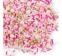 Valentine Pink sprinkles for Cake Decorating Edible Sprinkles for Cookies Ice Cream Cupcake Topper 7 ounce Metallic Sprinkle Mix Perfect for Wedding New Year’S Eve Party