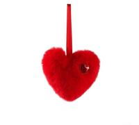 Valentine Plush Decor 12cm Cute Heart Shaped Hanging(Red)