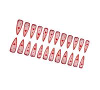 Valentine Press On Nails Almond Fake Nails Glossy Designs False Full Covers Artificial Acrylic 24pcs 12Sizes Stilettos Almond Fake Nail