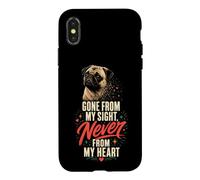 Valentine Pug Gone From My Sight Heart Case for iPhone X/XS