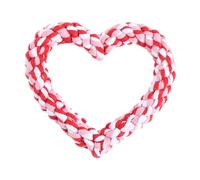 Valentine Rope Chew Toy - Sweet Heart Knot Pattern, Tough Grip Texture, Engaging Bite Activity Piece, Colorful Festive Build | Holiday Pet Play Rope with Fun Toss Exercise Support for Puppies