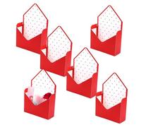 Valentine’s Day Box, 6pcs Foldable Storage Envelopes, Decorative Card Holder, Love Notes Tools, Lightweight Party Favor Container, Romantic Holiday Decor for Flowers and Chocolate