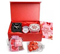 Valentine’s day Gift hamper for Her Red Gift Box with Love Sweets Tub, Heart Chocolates,Valentine Card, Milk chocolates and more Gift set for Wife, Girlfriend Fiancee