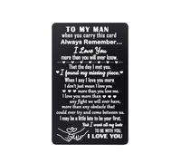 Valentine’s Day Gifts Romantic Gifts To My Man Gifts Couple Wallet Insert Card Gifts for Him Her Anniversary Wedding Wallet Card I Love You Gifts for Husband Boyfriend Gifts from Girlfriend