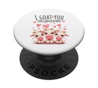 Valentine’s Day Heart Woman Design with Nigerian Dwarf Goats PopSockets Adhesive PopGrip