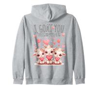 Valentine’s Day Heart Woman Design with Nigerian Dwarf Goats Zip Hoodie