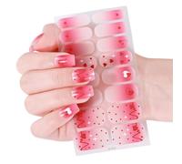 Valentine ' s Day Nails Stickers Full Wraps Polish Strips, Adhesive Art Decals Heart Kiss Love Pattern Valentine Art Stickers