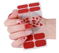 Valentine ' s Day Nails Stickers Full Wraps Polish Strips, Adhesive Art Decals Heart Kiss Love Pattern Valentine Art Stickers