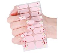 Valentine ' s Day Nails Stickers Full Wraps Polish Strips, Adhesive Art Decals Heart Kiss Love Pattern Valentine Art Stickers