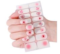 Valentine ' s Day Nails Stickers Full Wraps Polish Strips, Adhesive Art Decals Heart Kiss Love Pattern Valentine Art Stickers