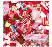 Valentine’s Day Sweet Gift with Gift Tub - Red, Pink & White Assorted Sweets, Love Heart Candy Mix, Romantic Treat for Her or Him (450g)