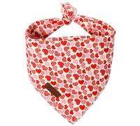 Valentine’s Dog Bandana, UP URARA PUP Valentine Triangle Bid Scarf for Girl Boy Small Medium Dogs or Cats, Adorable Puppy Wedding & Valentine’s Bandana, Cute Soft Cotton Pet Kerchief, S