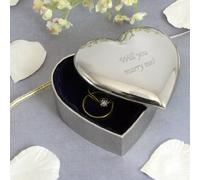 Valentine Silver Trinket Box - Heart shaped trinket box engraved with the words "I Love You" perfect Valentine Gift