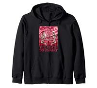 Valentine Skeletons Coffee Date Van Gogh Zip Hoodie