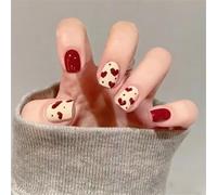 Valentine Square Fake Glossy Designs False Full Covers Artificial Acrylic 30pcs 15Sizes Square Fake Nails