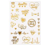 Valentine Theme Heart Lip Print Temporary Decal Water Resistant Body Stickers with Metallic Effect for Couples Party Metallic Glitter Temporary Decal