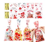 Valentine Treat Bags 100 Pieces Romantic Clear Wrapping Supplies