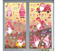 Valentine Window Stickers 9 Sheets Wedding Anniversary Decor PVC Window Decals For Photo Backdrops Self-Adhesive Glass Wall Decals Indoor Outdoor Love Theme Decorations(A)