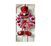 Valentine Wreath Decoration 180x90cm Heart-Shaped Romantic Sign | Valentine Day Decoration for Porch Patio Window Home Farmhouse Apartment Hotel
