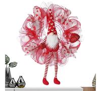 Valentine Wreath for the Front Door, Valentine's Day Heart Wreath, Romantic 55 cm Large Heart Wreath, Loving Decoration, Romantic Heart Ribbon Wreaths for Wall Decoration