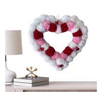 Valentine Wreath - Heart Door Hanger, Felt Design with Wool Material, Indoor Outdoor Wall Decoration for Front Door, Home Party Accent, Multi-Purpose Holiday Hanging Ornament