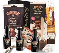 Valentines Baileys Gift Set for Women - 3 x Mini Baileys Bottles (5cl) with Luxury Chocolate Hamper - Romantic Gift for Her, Girlfriend, Wife or Partner