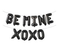 Valentines Balloons BE MINE XOXO Balloon banner for Valentines Day Decorations (BE MINE XOXO Black)