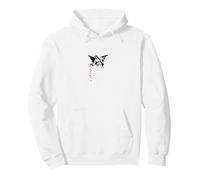 Valentines Banksy Angel Hearts Graphic Retro PAPL2143 Pullover Hoodie, Adult Unisex, White, Medium