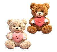 Valentines Bear - Heart Hugging Plush, Red Rose Soft Plush Toy, Cute Stuffed Toy Throw Pillow For Women Girlfriend Dorm Room Decor Birthday Wedding Mothers Day, Soft Comfort Gift | Romantic Display