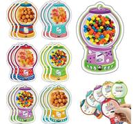 Valentine's Candy Cards Gift Set, Easter Bubble Gum Machine Valentine Cards for Classroom, Candy Dispenser Card with Craft Treat Holders, Valentine Gifts Exchange for School Party Favors (18pcs)