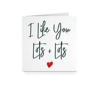 Valentines Card for Him Her - Like You Lots Red Heart For Boyfriend Girlfriend Husband Wife Fiance Fiance