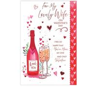 Valentine's Card For My Lovely Wife. 9x6 Inches (23x15cm)