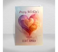 Valentine's Card from your Secret Admirer - Colourful Artistic Style Heart Design with Special Verse Inside, A5 Luxury Greeting Card with Red Envelope: Guess Who Valentine's Day Card