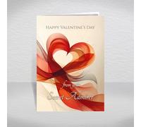 Valentine's Card from your Secret Admirer - Romantic Ribbon Heart Design with Special Verse Inside, A5 Luxury Greeting Card with Red Envelope: Guess Who Valentine's Day Card