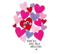 Valentines Card Heart One in a Million - Bold Bright Fun Design Greeting Card