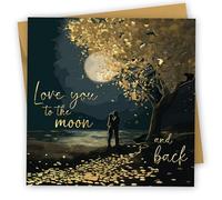 Valentines Card. Luxury Valentine card with gold foil. Eco-Friendly. 4pp 150x150mm Size. Valentines Cards with Gold Envelope. Verse Inside. Printed and Packed in UK.