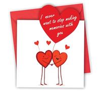 Valentines Card. Making Memories Design. Eco-Friendly. 4pp 150x185mm Size. Valentine's Card with Red Envelope. Verse Inside. Printed and Packed in UK.