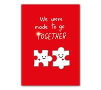 Valentines Card. Puzzle Piece Design. Eco-Friendly. 4pp A5 Size. Valentine's Card with Red Envelope. Verse Inside. Printed and Packed in UK.
