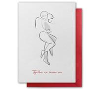 Valentines Card. "Together we Become one" Design. Eco-Friendly. Textured Stock. A5 Size. Valentine's Card with Red Envelope. Verse Inside. Printed and Packed in UK.
