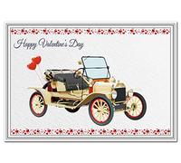 Valentines Cards for him - Husband Fiance Boyfriend Cool Unusual Male Design (Ford Model T Car Valentine Card)