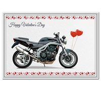 Valentines Cards for him - Husband Fiance Boyfriend Cool Unusual Male Design (Triumph Motorbike Valentine Card)