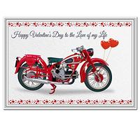 Valentines Cards for him - Husband Fiance Boyfriend etc - Cool Motorbike Design (Love of my Life Valentine Card)