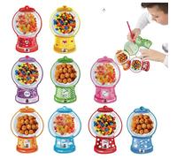 Valentines Cards for Kids Classroom, 18Pcs Gumball Machine Valentines Candy Card Set, DIY Bubble Gum Machine Valentine Card for Party Favors, Family