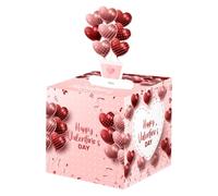Valentines Cash Pull Box - Valentines Love Balloons Cash Holder Pre-Assembled Design | Home Storage Box Couples F Box